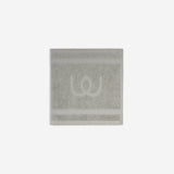 Soft grey washcloth.