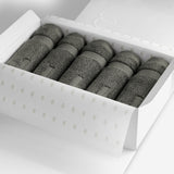 Dark grey washcloth set.