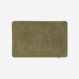 WATA VIVO Organic Cotton bath mat in dark olive, 1300 GSM, top view, 60 x 90 cm.