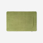WATA VIVO Organic Cotton bath mat in mosstone green, 1300 GSM, top view, 60 x 90 cm.