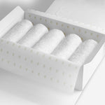White organic cotton washcloth set.